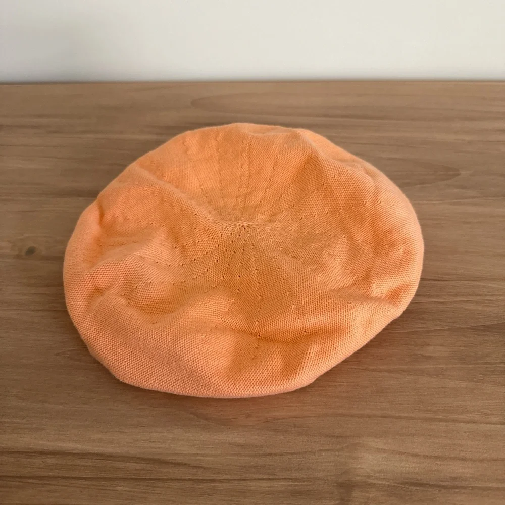 Parkhurst 100% Cotton Knit French Beret With Sunprotection Peach Color NWOT - Picture 6 of 8